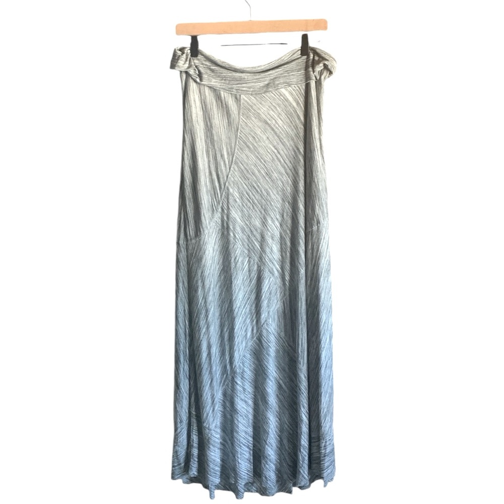 Soft Surroundings womens pull on maxi skirt gray white size medium flowy breezy